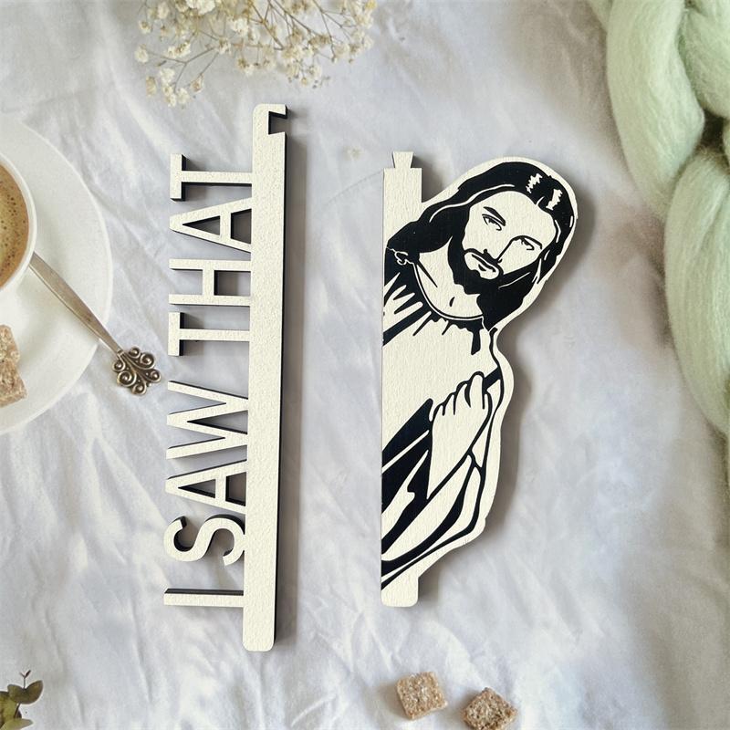 Creative Jesus & Letter Design Door Corner Frame Ornament, Funny Door Frame Hanging Ornament Decoration, Home Decor for Living Room Bedroom