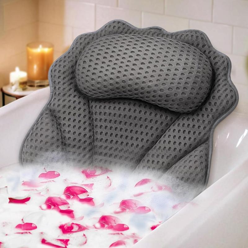 Bath Pillow   Luxury Bathtub Pillow with ,,  and  Support, 4D Bath Pillows for tub with 6  Suction Cups, Fits All Bathtub