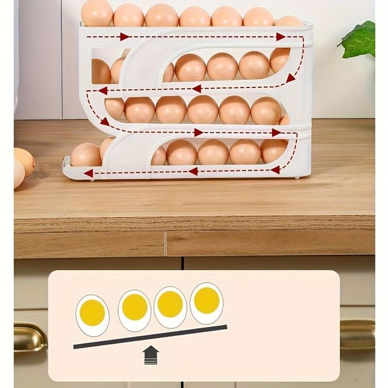 Clear Egg Storage Rack, Sliding Egg Holder, Refrigerator Egg Storage Tray, Egg Organizer, Household Kitchen Accessories