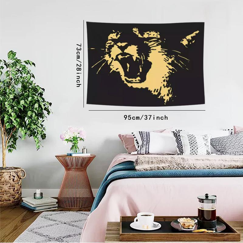 Animal Head Pattern Tapestry, Wall Hanging Decor, Polyester Tapestry for Bedroom Home Office Decor, Home Accessories, Gift for Friends