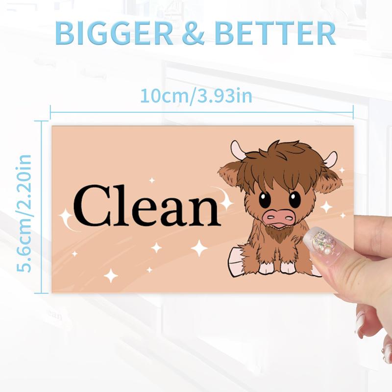 Dishwasher Magnet Clean Dirty Sign: Cute Highland Cow Clean Dirty Magnet for Dishwasher Refrigerator, Double Sided Magnetic Dishwasher Sign, Funny Kitchen Gadgets and Accessories