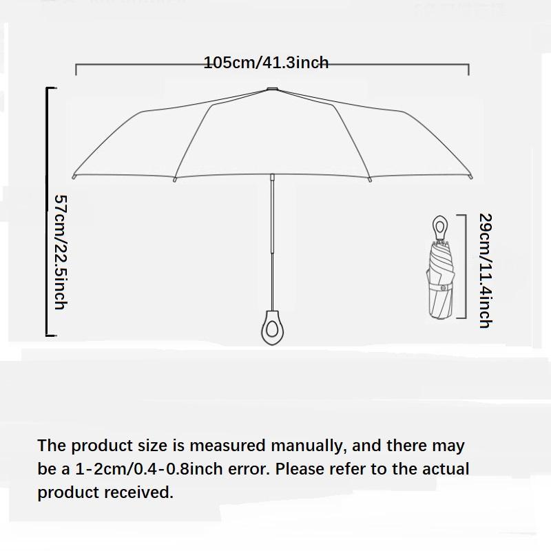 Automatic Folding Umbrella, 1 Count Portable Compact Umbrella with 8 Ribs, Sun & Rain Dual-use Umbrella for Outdoor Activities