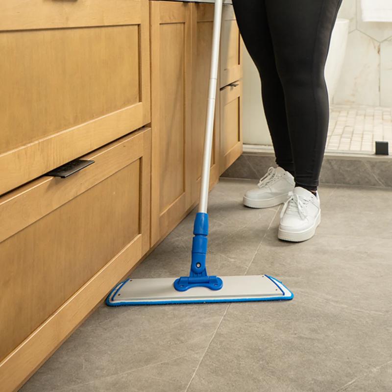 Cinch Microfiber Mop for Hardwood, Tile, Vinyl & Smooth Floors | 2 Wet Pads Included | Reusable Mopping Heads | Lightweight Flat Mop