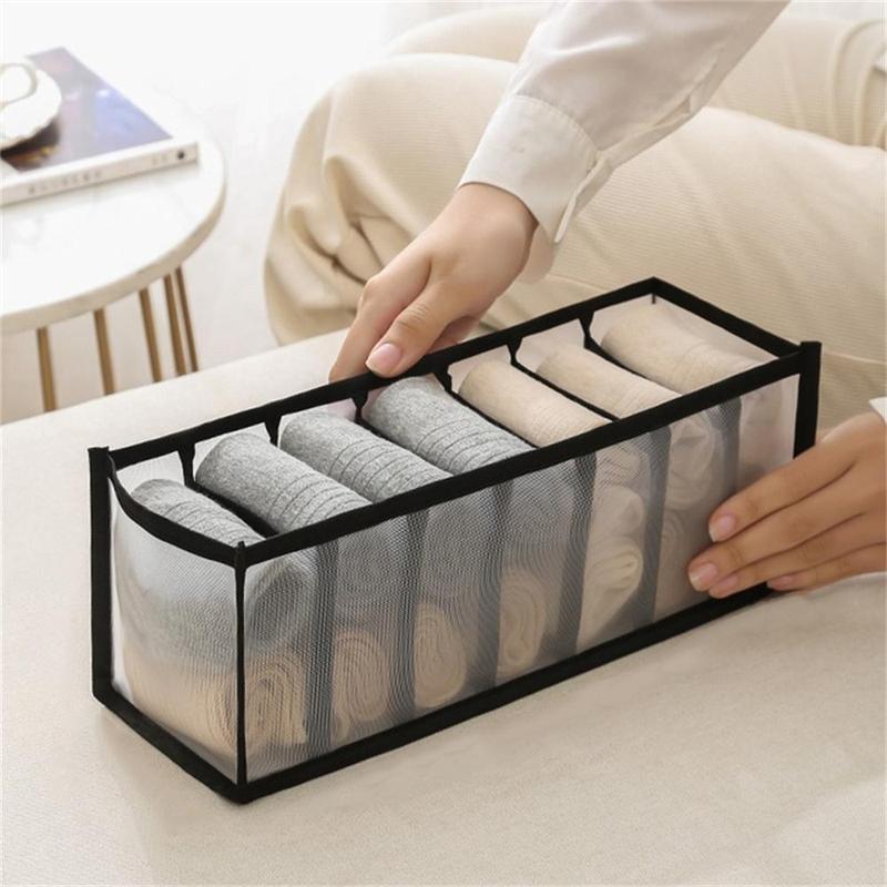 Clothes Storage Box, 3 Counts Summer Multi-grid Clear Closet Organizer for Socks and Underwear, Space Saving Wardrobe Storage Organizer, Bedroom Accessories, Summer for Gift