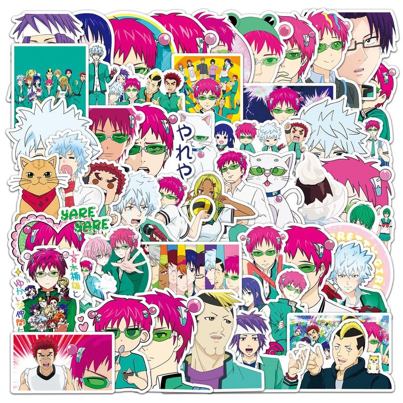 Anime Character Pattern Sticker, 50pcs set Waterproof Self Adhesive Sticker, DIY Sticker for Gift Greeting Card Water Bottle Laptop Phone