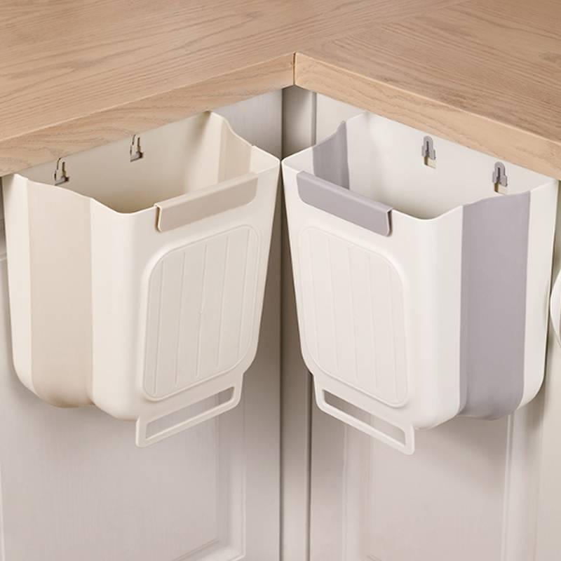 Foldable Kitchen Trash Can, 1 Count Large Capacity Hanging Trash Bin, Trash Can for Home Kitchen, Kitchen Accessories, Kitchen Gadgets