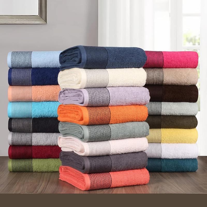 100% Cotton Ultra Soft 6 Pack Towel Set, Contains 2 Bath Towels 28x55 inchs, 2 Hand Towels 16x24 inchs & 2 Washcloths 12x12 inchs, Compact Lightweight & Highly Absorbant - Burgundy