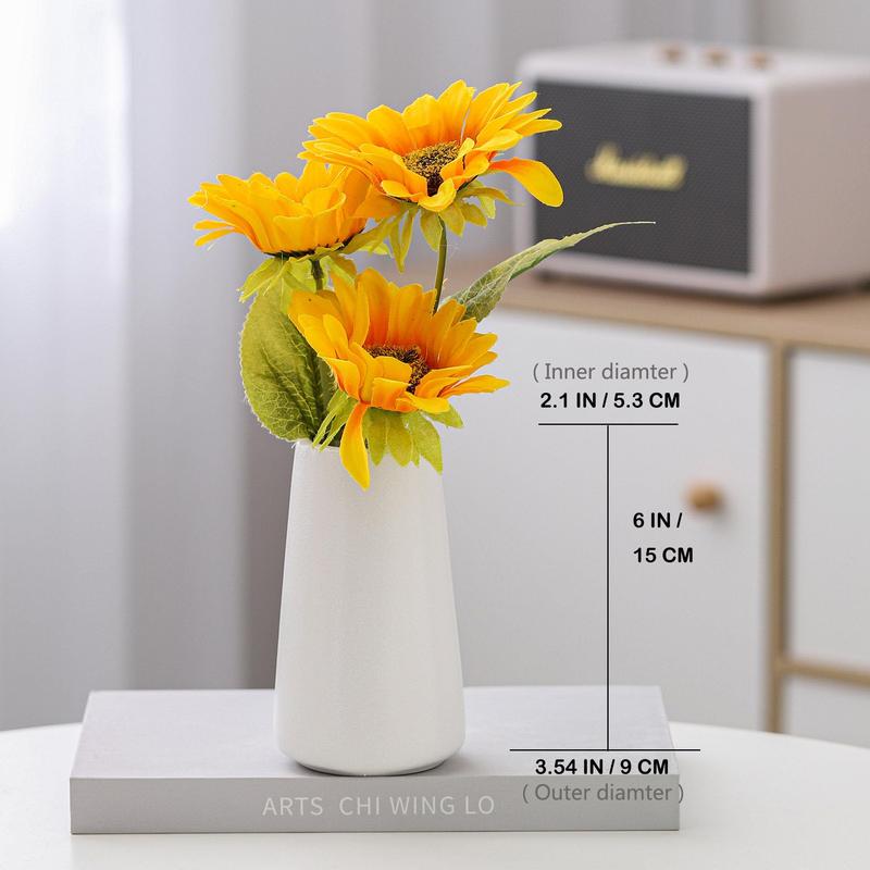 Ceramic Vase - Flower Vase Minimalism Style for Modern Table Shelf Home Decor, Fit for Fireplace Bedroom Kitchen Living Room Centerpieces Office Desk (Solid White, Small)