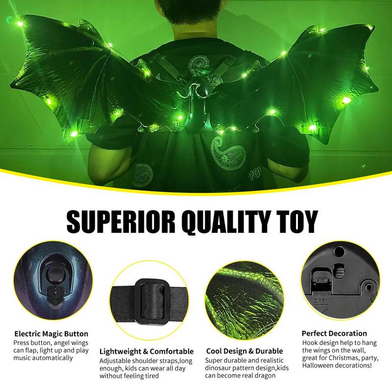 Luminous Dragon Wing with Aajustable Strap, DIY Handmade Assembly Toy, Electric Wing Dress Up Prop, Cosplay Costume Accessories, Stocking Fillers Gift, Christmas Gift