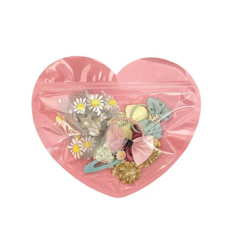 Heart Shaped Jewelry Storage Bag, 100pcs Ziplock Jewelry Candy Food Packaging Bag, Gift Wrapping Bag for Jewelry, Candy, Food