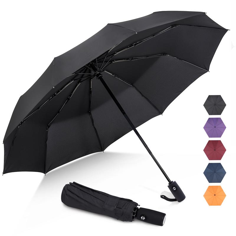 Travel Umbrella Compact - 10 Ribs Portable Collapsible Umbrellas for Rain Windproof - Paraguas Automatic Small Folding Umbrella Lightweight Packable Umbrella for Women Men by zomake