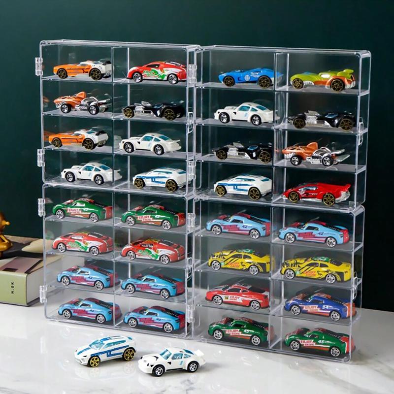 Clear Display Box, 1 4 Counts 4-layer Car Model Transparent Collection Box, Multi-purpose Decorative Storage Box for Home Office, Home Organizer