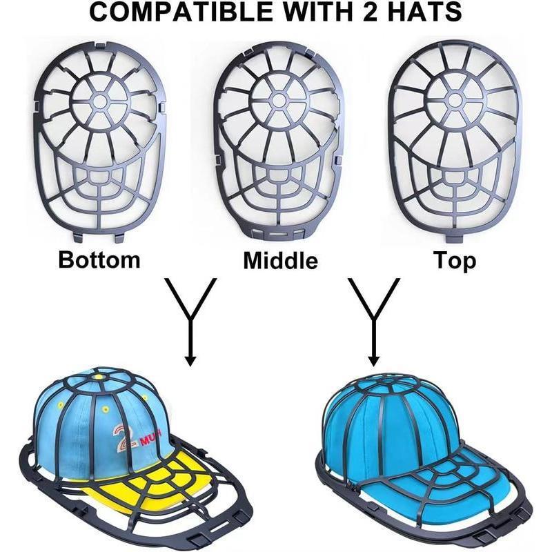 2-Pack Cap Washer - Durable Mesh Frame & Cleaner Cage for Safe Washing & Drying of Baseball Caps - Essential Care Solution for Your Hats