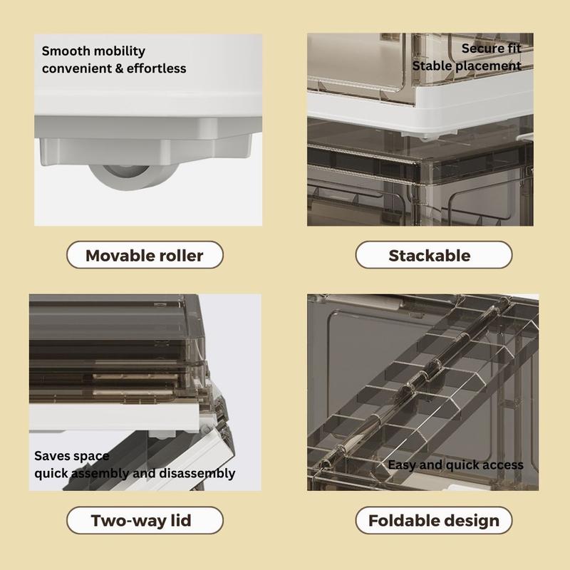 NLDD's Underbed Storage Solution: Rolling Containers with Lids, Stackable & Foldable - Waterproof, Dustproof Boxes for Clothes & Shoes Organiser