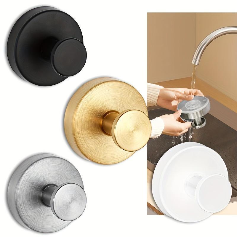 Stainless Steel Suction Cup Hook, 4 Counts Rust-proof & Waterproof Hook, Reusable Hook for Kitchen, Bathroom, Hotel Toilet, Clothes, Hat & Bag