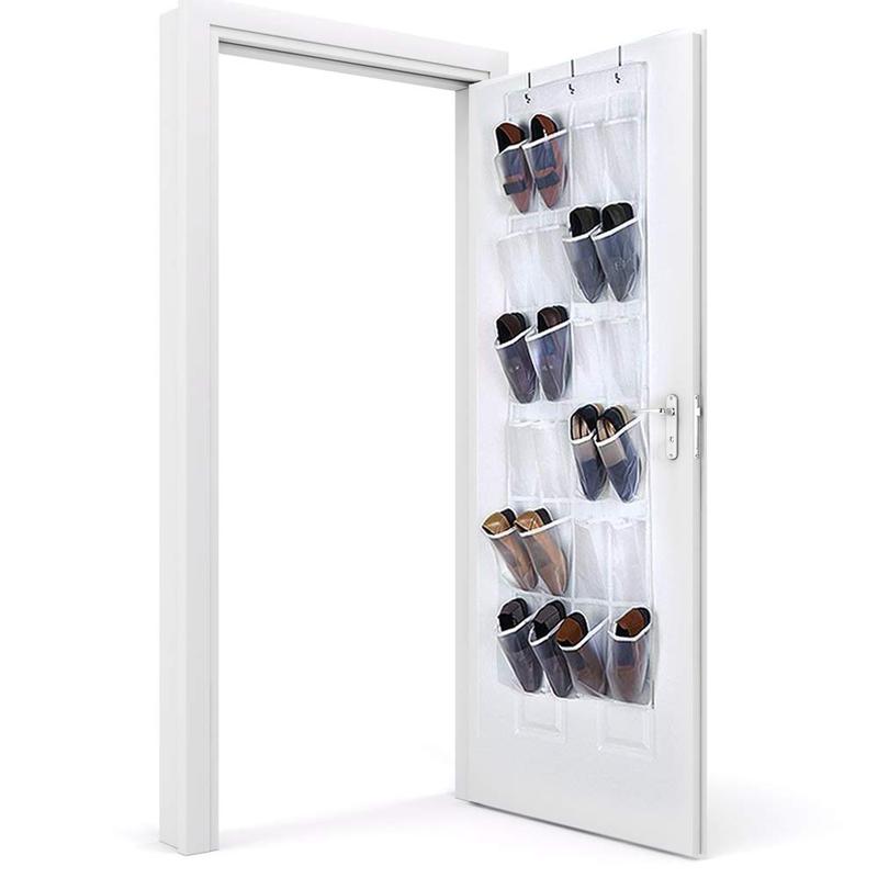 Over the Door Shoe Organizer [White Clear]