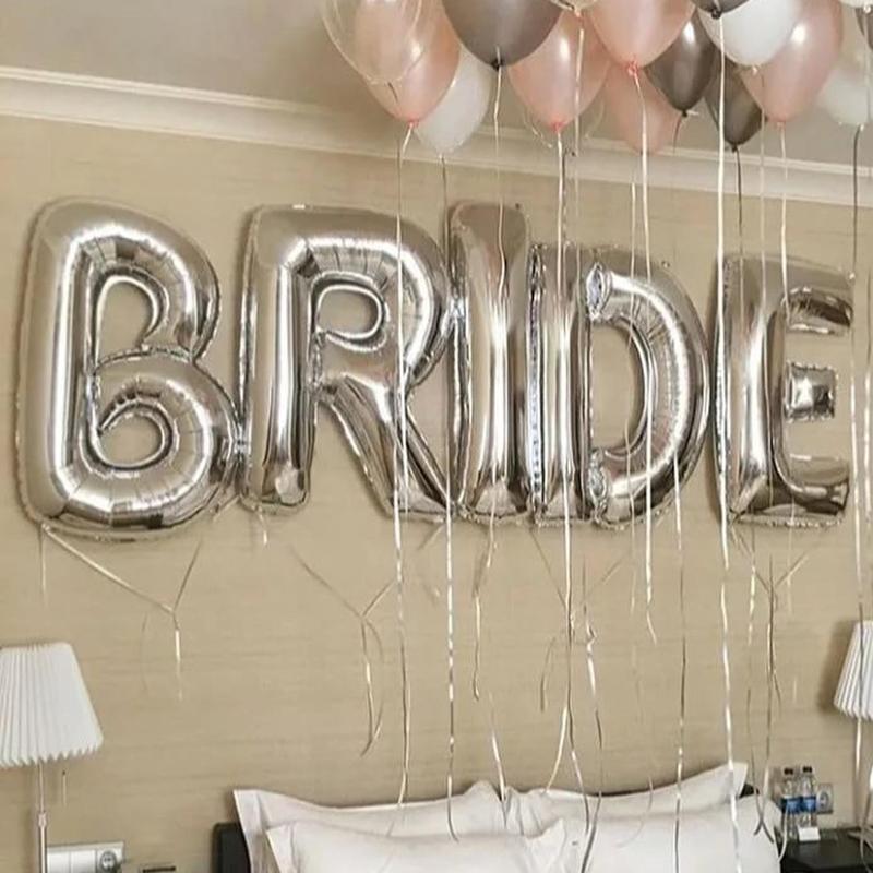 Bride Letter Shaped Balloon, 1 Set 32 Inch Wedding Decoration Balloon, Party Balloon for Wedding Bridal Shower