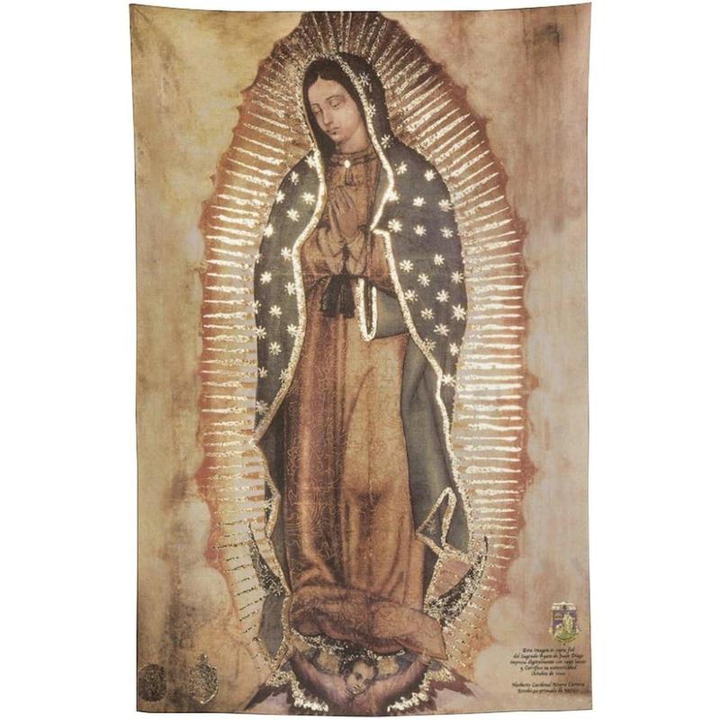 Our Lady of Guadalupe Portrait Religious Catholic Mexico Lamina Enmarcada De Nuestra Señora De Guadalupe Print Tapestry Wall Art Painting Gifts Bedroom Living Room Decor Modern Home 60