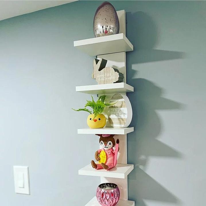 5 Tier Wall Shelf Unit,Tier Shelves for Wall,Smooth Laminate Finish ,Decorative Wall Mount Vertical Shelving Unit,Column Shelves,5.1