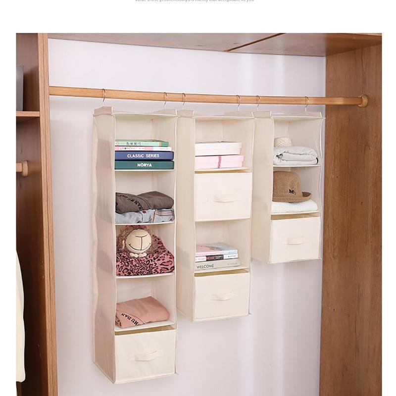 Hanging Wardrobe Storage Bag, 1 Count Foldable Hanging Storage Rack For Clothes, Handbags, Shoes