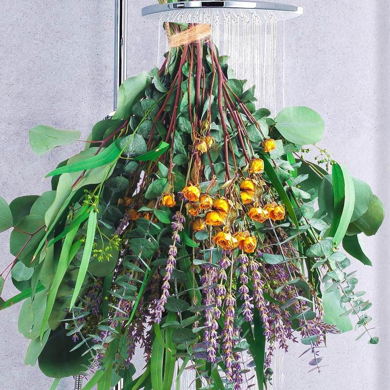 123 Pcs Mixed Real Dried Eucalyptus Stems-Lavender& Rose Flowers Bundles for Shower, Natural Preserved Eucalyptus Leave wedding Decor Plants Hanging