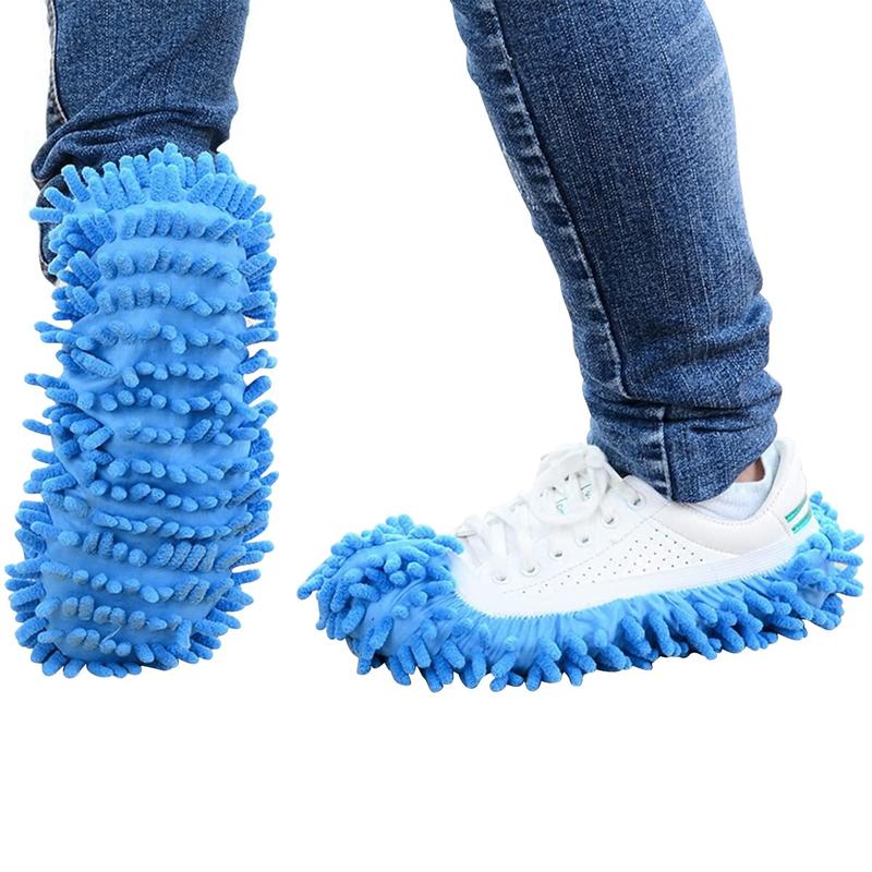 Random Color Mop Slippers, 10pcs 5 Pairs Mop Shoes, Dust Duster, Mop Socks for Women Kids Foot, Microfiber Dust Cleaners, Reusable & Washable