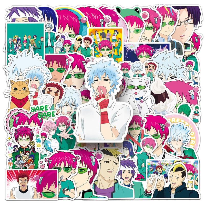 Anime Character Pattern Sticker, 50pcs set Waterproof Self Adhesive Sticker, DIY Sticker for Gift Greeting Card Water Bottle Laptop Phone