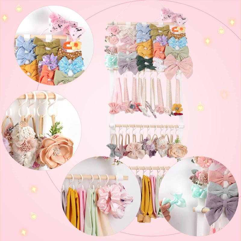 Headband Holder Hair Bows Organizer for Girls Headbands Hair Accessories Organizer Storage Wall Hanging Decor for Girls Room bow organizer hair hangers