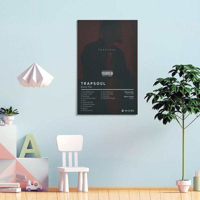 Bryson- Tiller Poster Trapsoul Album Cover Poster Canvas Wall Art Room Aesthetic HD Modern Decorative Paintings for Teenagers Bedroom Living Room Dormitory Decor