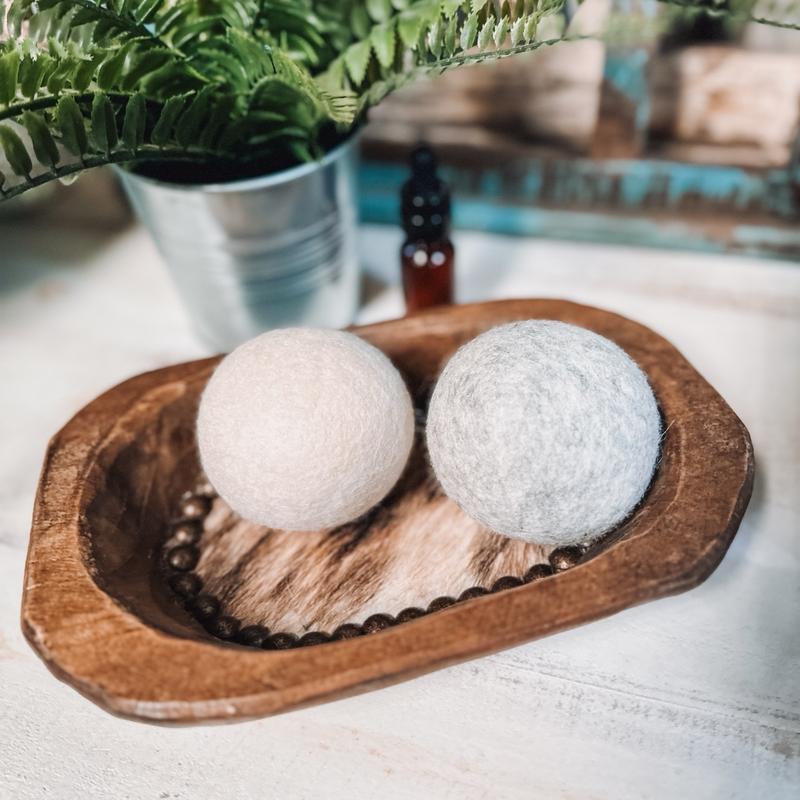 Wool Dryer Balls, 2-Pack, Includes 1 oz Fragrance Oil