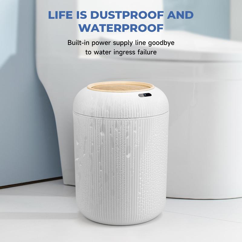 Pukomc motion sensor trash can, contactless & waterproof, suitable for kitchen, bathroom, bedroom, living room, office, outdoor.