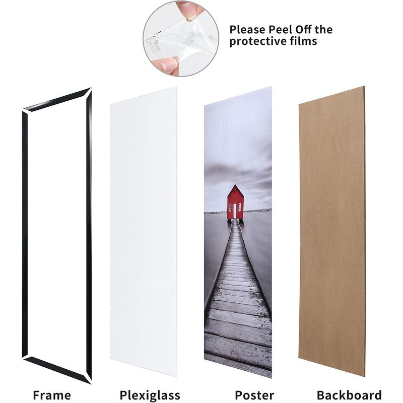 18x24 Poster Frame 3 Pack, Black Picture Frame for Horizontal or Vertical Wall Mounting, Sturdy and Scratch-proof