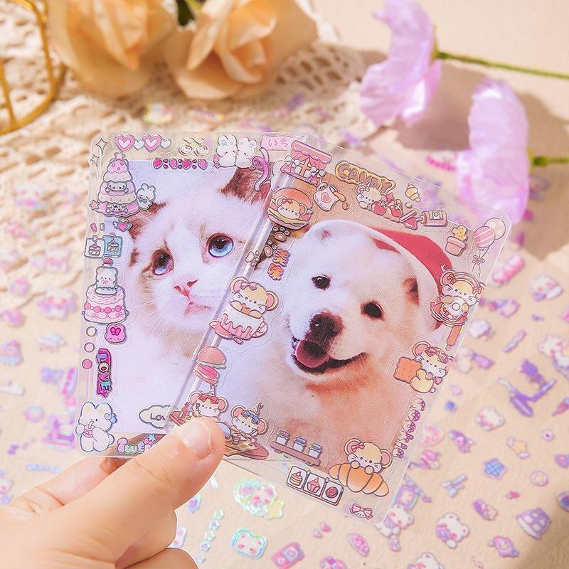 Cute Cartoon Pattern Sticker, 6 Counts set Waterproof Cartoon Material Sticker, Decorative Sticker for Phone Case, Photo Frame