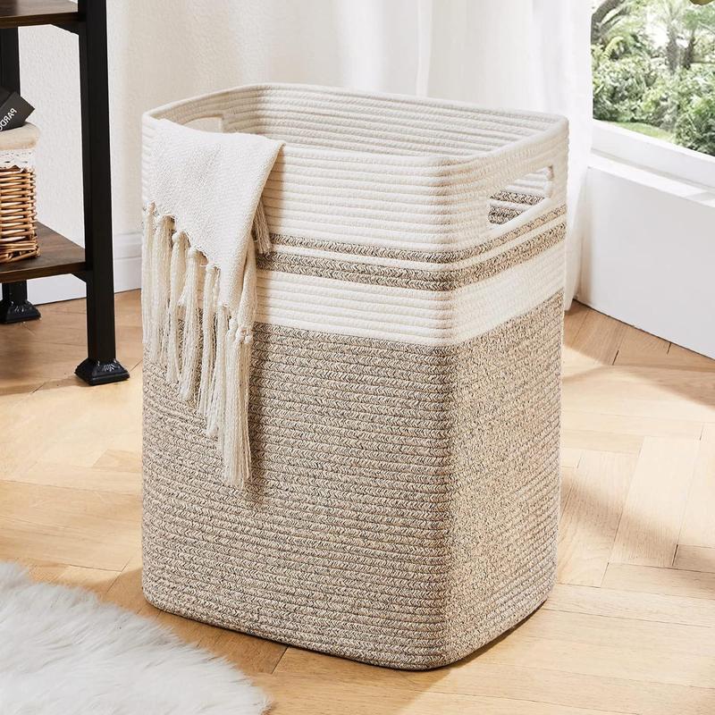 Woven Storage Basket, Large Capacity High Square Storage Basket, Storage Organizer, Household Clothes Storage Basket for Living Room, Balcony, Hallway, Laundry Room, Bedroom, Home Organizer