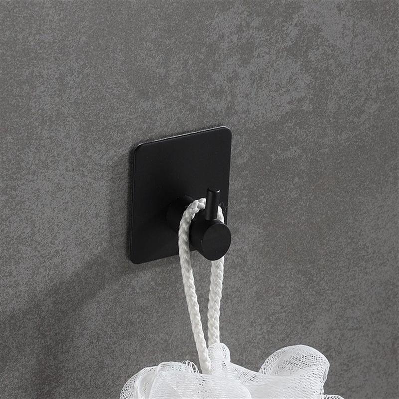 Stainless Steel Wall Mounted Hook, 1 Count Punch Free Heavy Duty Coat Hook, Home Organizer For Living Room Bedroom Bathroom Kitchen