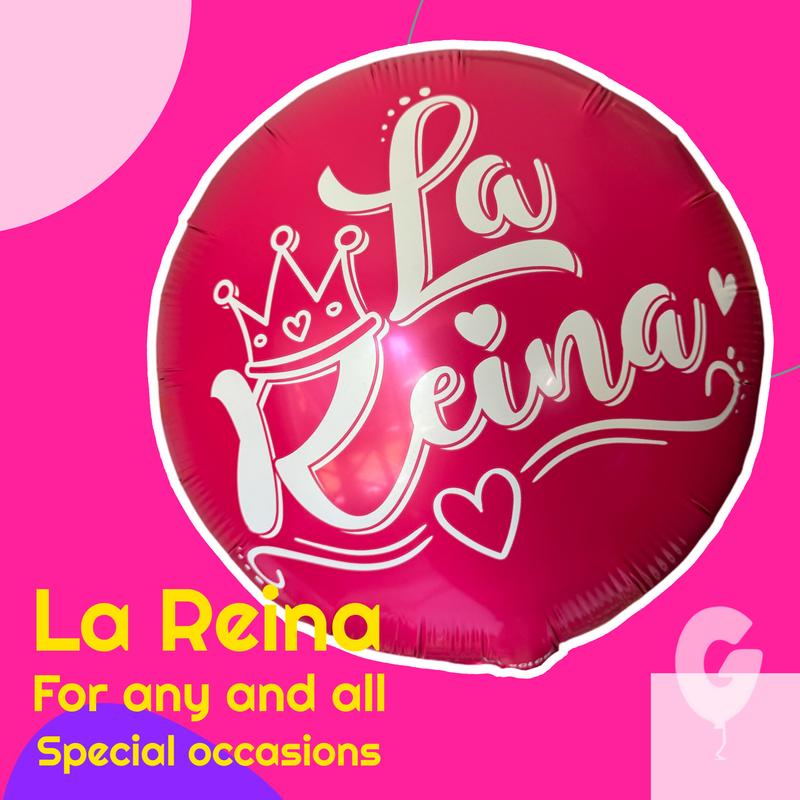 La Reina   The Queen 18 inch Round Mylar Balloon