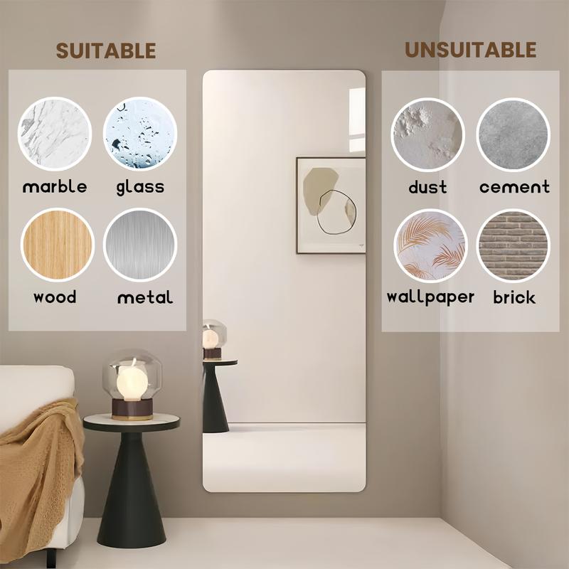 Full Length Mirror, Acrylic Soft Mirror, High Definition Soft Mirror, A Seamless Full-Length Mirror, Suitable For Your Home Porch, Living Room, Bed Room, Bath Room, Home Gym (47.25*15.75*0.1inches) Decor Light Decor Light Safety