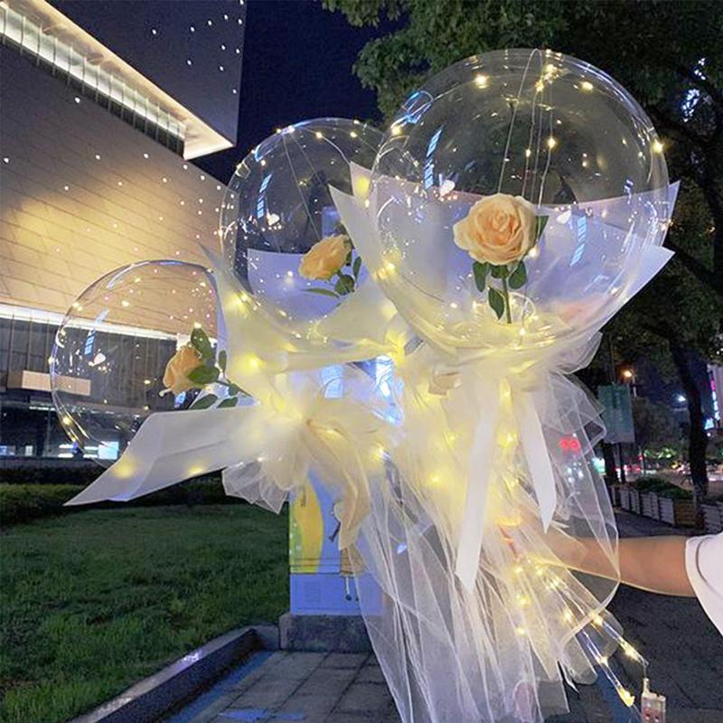 24 Inch Clear Bubble Balloon (5pcs), Clear Balloon, Decorative Balloon For Wedding, Anniversary, Birthday Party, Festival & Party Use