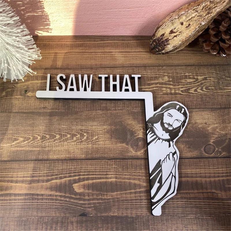 Creative Jesus & Letter Design Door Corner Frame Ornament, Funny Door Frame Hanging Ornament Decoration, Home Decor for Living Room Bedroom