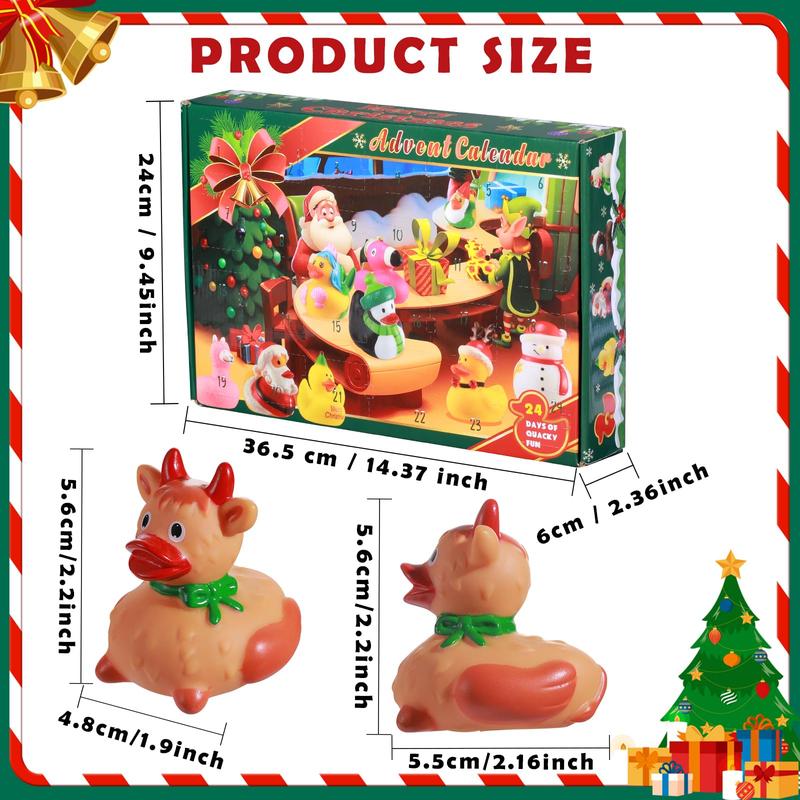 SCIONE 2024 Christmas Duck Advent Calendar - 24 Days of Christmas Rubber Duck Surprise Countdown Gift for Toddler Boys Girls, Christmas Countdown Toys, Christmas Party Gifts Christmas Surprise Gift Ideas Box  Box Unicorn