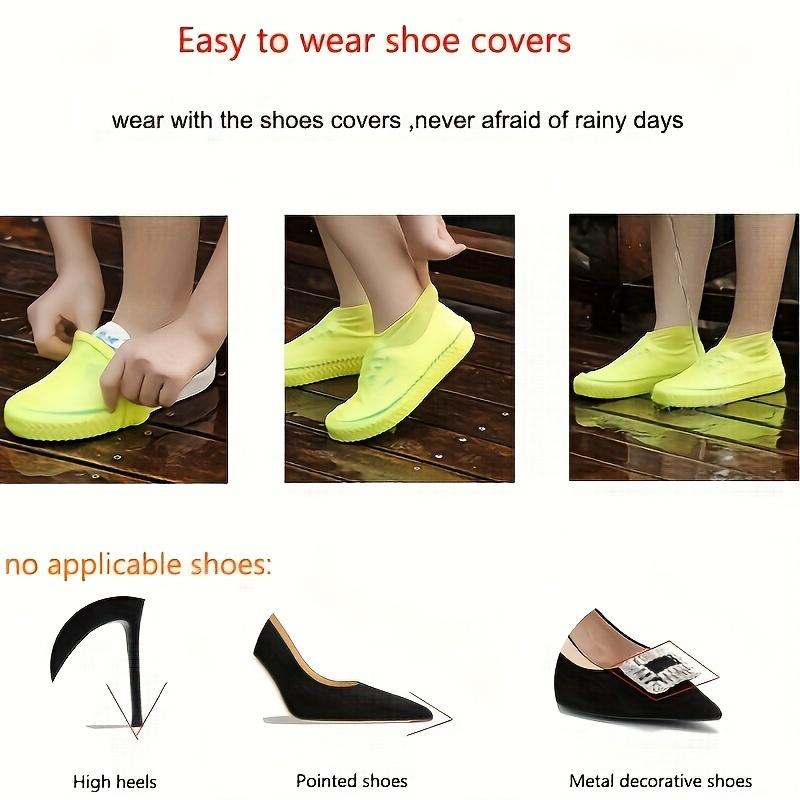 3 Pairs Of Waterproof And Reusable Latex Rain Boot Covers, High-Quality, Fashionable And Non-Slip, Suitable For All Weather