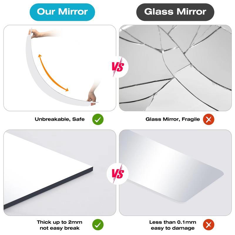 Full Length Mirror, Acrylic Soft Mirror, High Definition Soft Mirror, A Seamless Full-Length Mirror, Suitable For Your Home Porch, Living Room, Bed Room, Bath Room, Home Gym (47.25*15.75*0.1inches) Decor Light Decor Light Safety