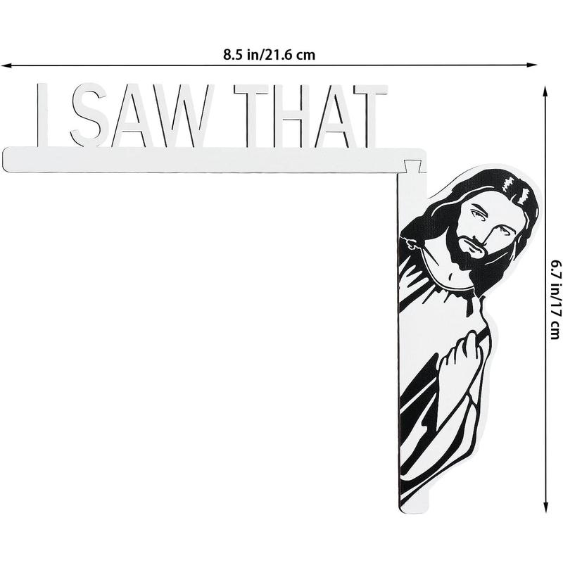 I Saw That Sign Jesus Door Frame Decor - Wood Funny Home Door Sitter Corner Decorations, Christmas Easter Birthday Gifts for Christian Lovers (8.5 x 6.7inch, Right) Smooth Photo Smooth Photo Smooth Photo