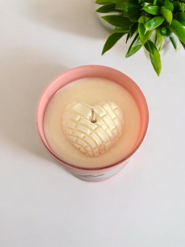 Pan Dulce Heart Candle | Glass Jar Decorative Soy Candle