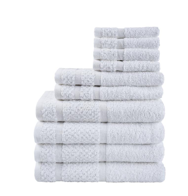 10 Piece Towel Set with Upgraded Softness & Durability, White