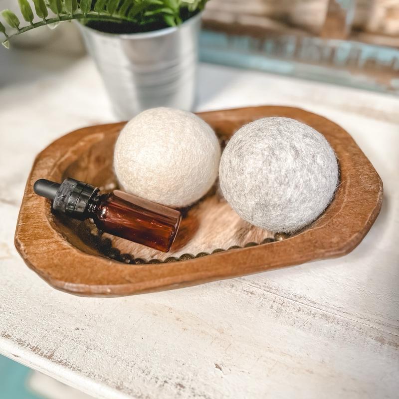 Wool Dryer Balls, 2-Pack, Includes 1 oz Fragrance Oil