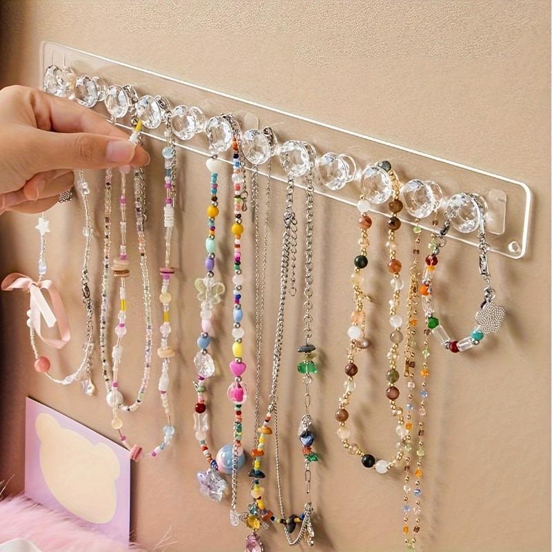 Acrylic Necklace Hook, 1 Count Wall Mounted Jewelry Organizer, Jewelry Display Hanger, Home Organizer for Bedroom, Living Room, Office