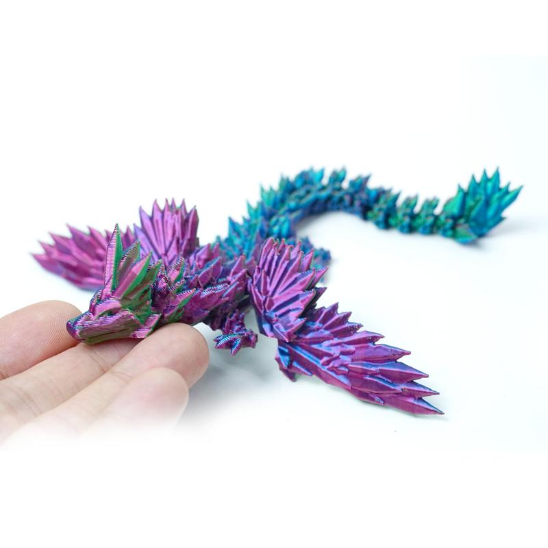 Multicolor 3D Printed Dragon Figurine with Wings, 1 Count Creative Desktop Ornament for Room Decor, Fidget Toy, Home Living Room Decor, Car Decor