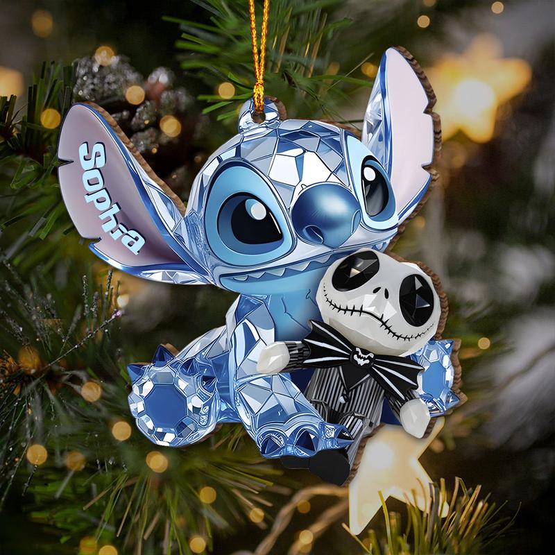 Stitch Hug JK - Personalized Ohana Ornament