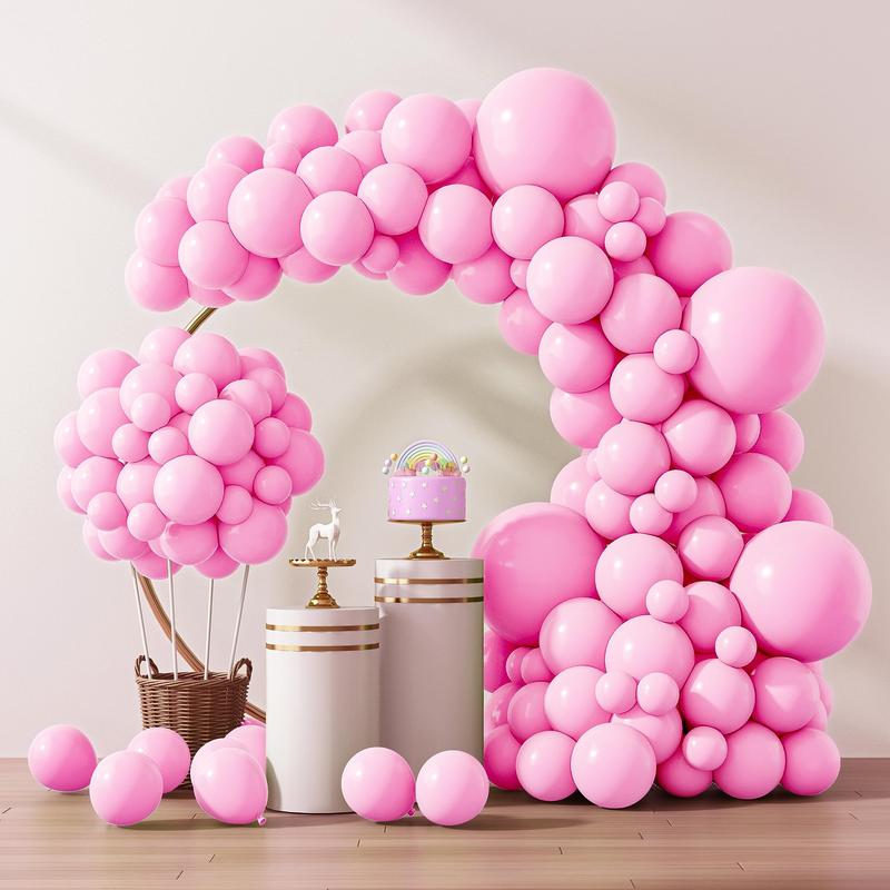 129pcs Pink Balloons Different Sizes 18 12 10 5 Inches for Garland Arch, Pink Balloons for Valentine's Day Birthday Baby Shower Gender Reveal Wedding Party Decoration